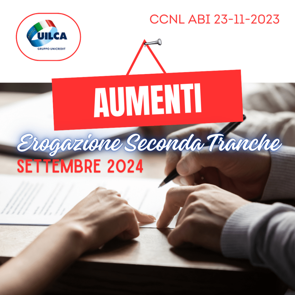 Seconda Tranche Aumenti CCNL&nbsp;ABI